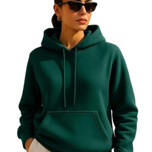 JUNEBERRY® Cotton Spun Casual Solid Full Sleeves Women Stylish Hooded Neck Regular Fit Hoodie for Winter